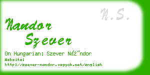 nandor szever business card